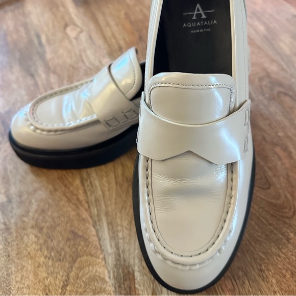 Aquatalia Maura Abrasivato Loafer in Ivory Size 6.5 - Picture 5 of 9
